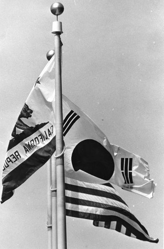 Three flags in Koreatown