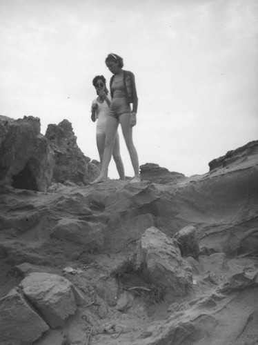 Standing on rocks in Corona del Mar