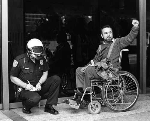 Protester cited at Federal Building