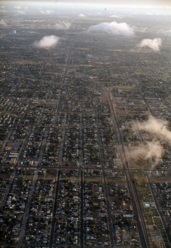 Approaching Los Angeles International Airport from the air