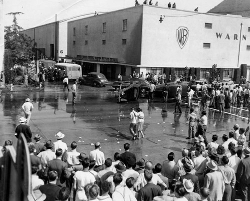 Picket lines outside Warner Brothers' Studio