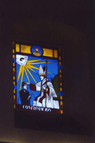 Holy Family Catholic Church, "Confirmation" stained glass