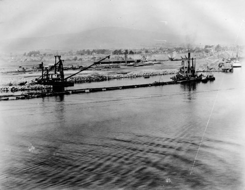 Dredging in the harbor