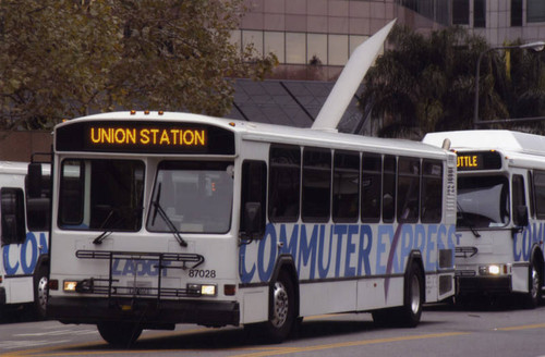 LADOT buses in Downtown L.A