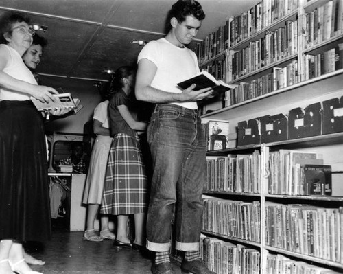 Interior view of a Los Angeles Public Library Bookmobile