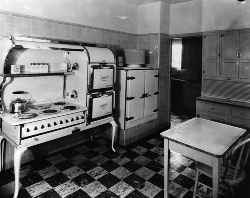 Kitchen with six-burner stove