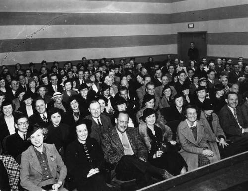 Studio audience enjoying radio show