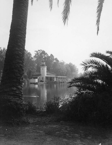 Boathouse at dusk, Echo Park