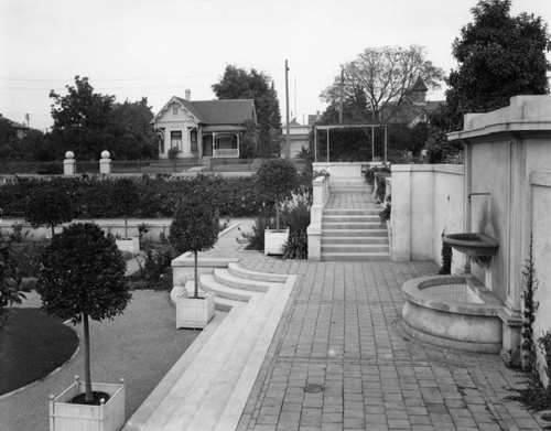 Terrace in sunken gardens, Merritt residence