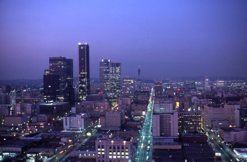 Downtown Los Angeles at sunset