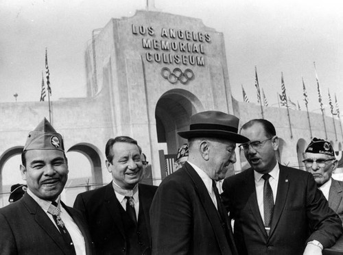 Edwin Pauley outside the Coliseum