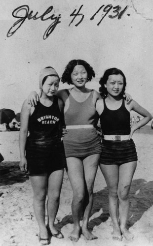 Three women at the beach