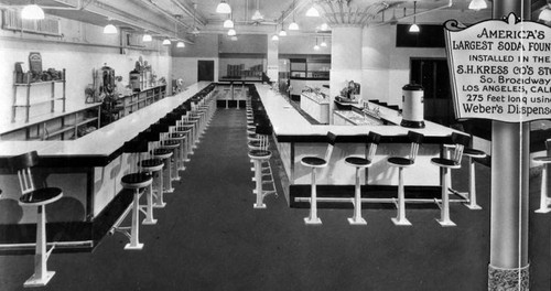 S. H. Kress Co. soda fountain, interior