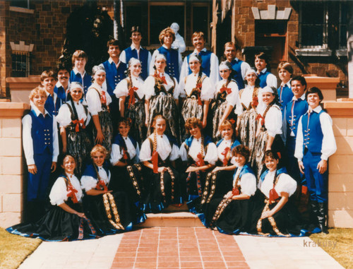 Krakusy Polish folk dance performance on stage