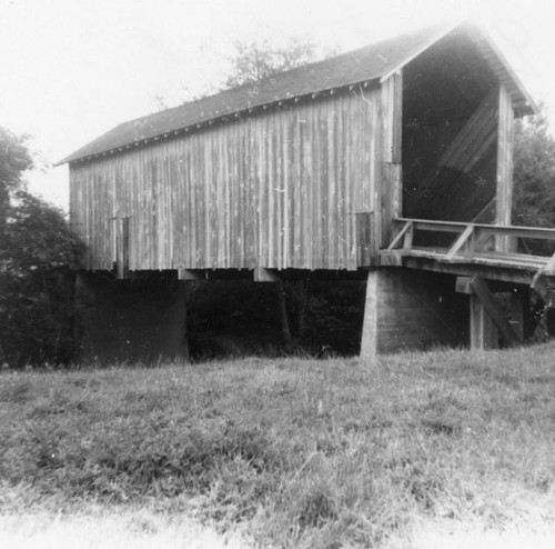 Wooden covered bridge