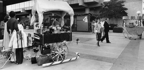 Flower vendors at Century City mall