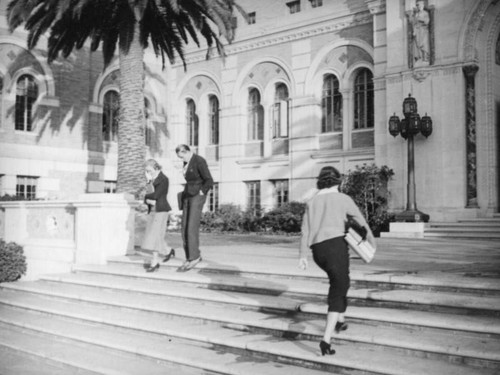 Doheny Library steps at U.S.C