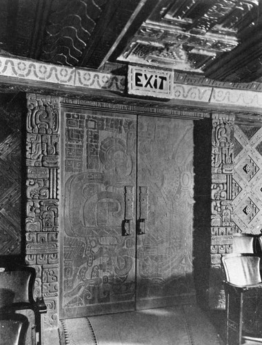 Mayan Theater exit door interior