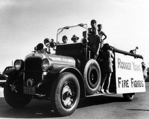 Rodger Young Village firefighters parade