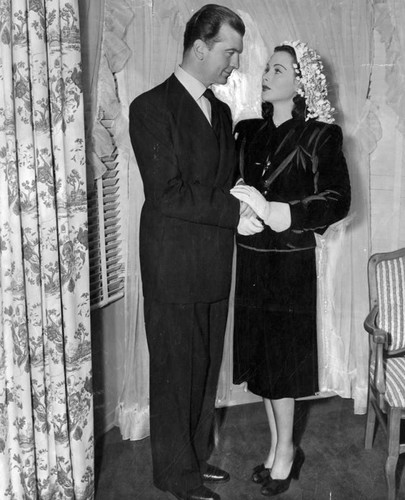 Hedy Lamarr and John Loder, newlywed