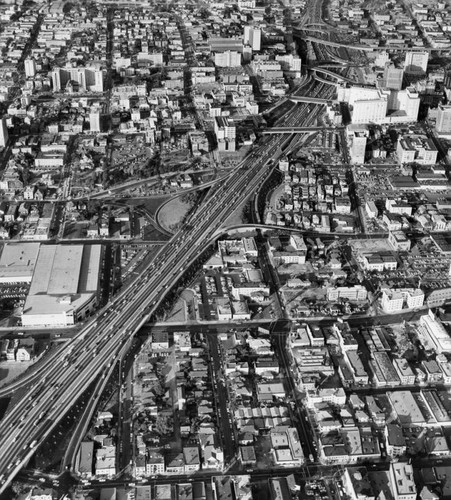 Aerial view of Harbor Freeway