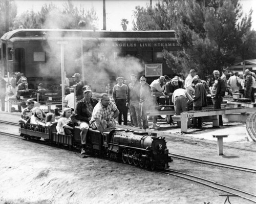 Miniature train hobby uses steam