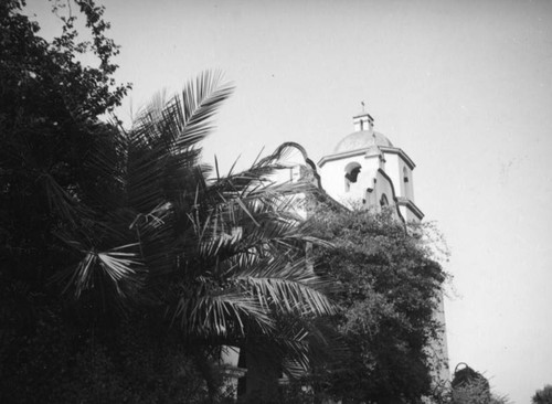 Campanile and palms, Mission San Luis Rey, Oceanside