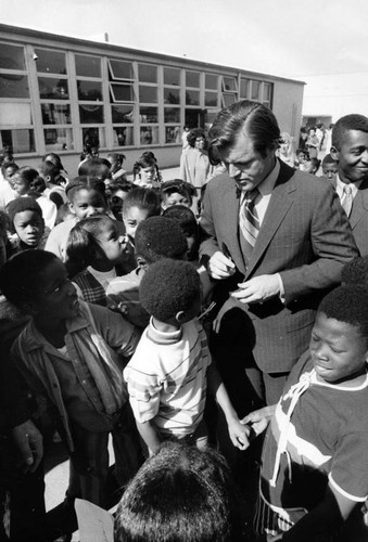 Ted Kennedy at Compton school