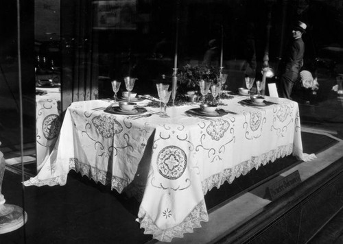 Table setting in window display