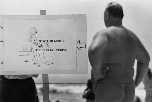 Nude beach protest