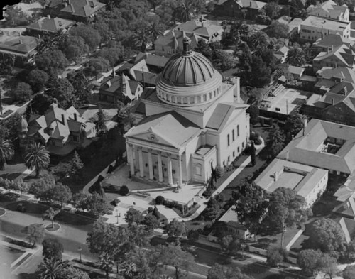Aerial view of church