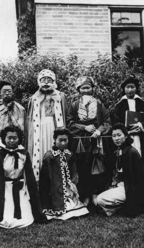 Japanese students in costume for school play