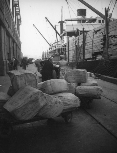 L. A. Harbor, loading freight onto the Coya