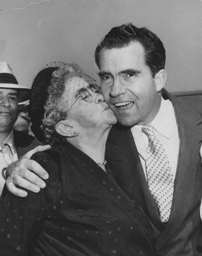 Richard Nixon gets a kiss