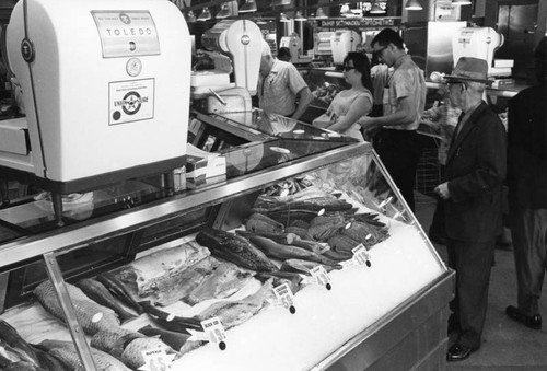 Shopping at the fish counter