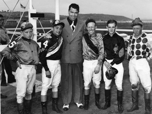 Jack Dempsey pals with Del Mar jockeys