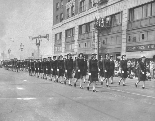 SPARS unit march in military parade