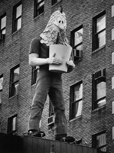 Chicken Boy statue atop restaurant in Los Angeles