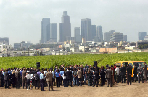 News conference at "Not a Cornfield"