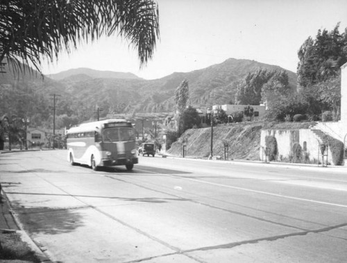 Bus on a street in Hollywood