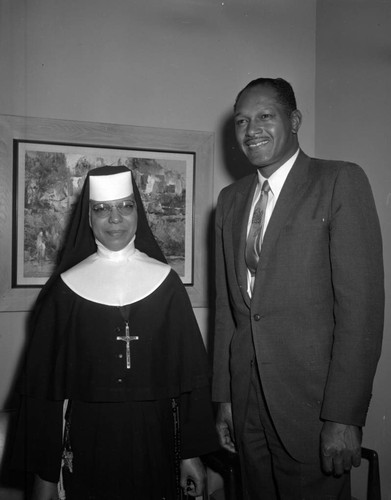 Councilman Tom Bradley with unidentified nun