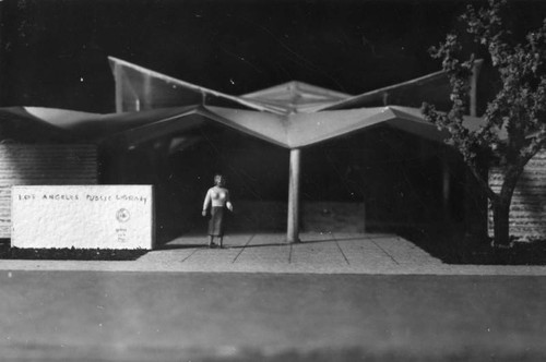 Canoga Park Branch, a model, closeup view