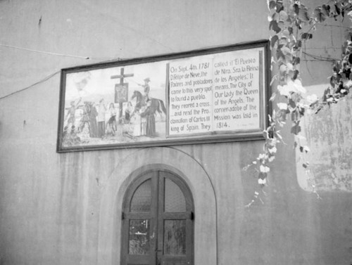 Founding of Los Angeles sign, Plaza Church