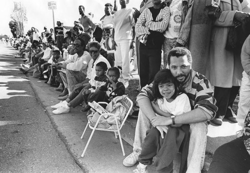 Man and child at parade