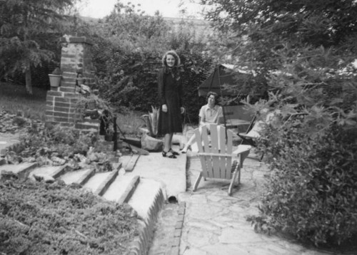 Ethel Schultheis and friend Universal City backyard