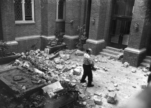 Church damaged by earthquake