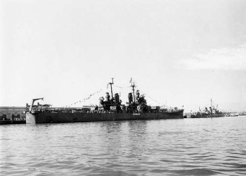 USS Los Angeles at Navy Day celebration, 1945