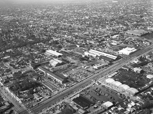 Alameda Street, Gage Avenue, and Compton Avenue, looking northwest