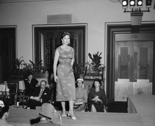 Model on runway at fashion show