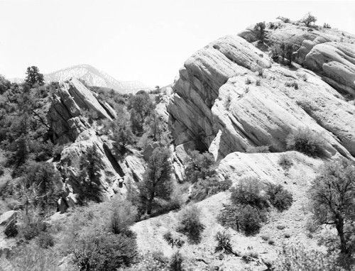 Devil's Punchbowl with Big Pines Mt., Valyermo